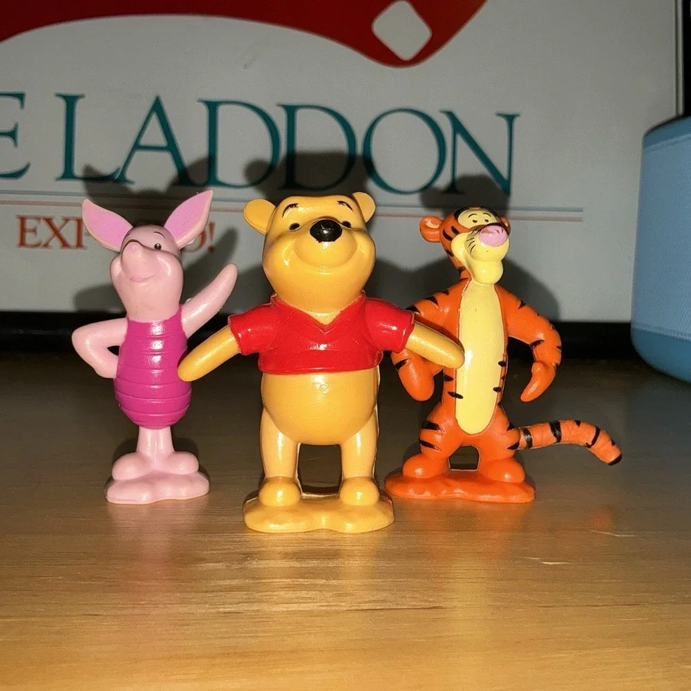 Vintage Disney Figures Winnie The Pooh Piglet Tigger Toys Cake Topper 3
